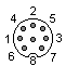 8 pin DIN "C" female connector layout